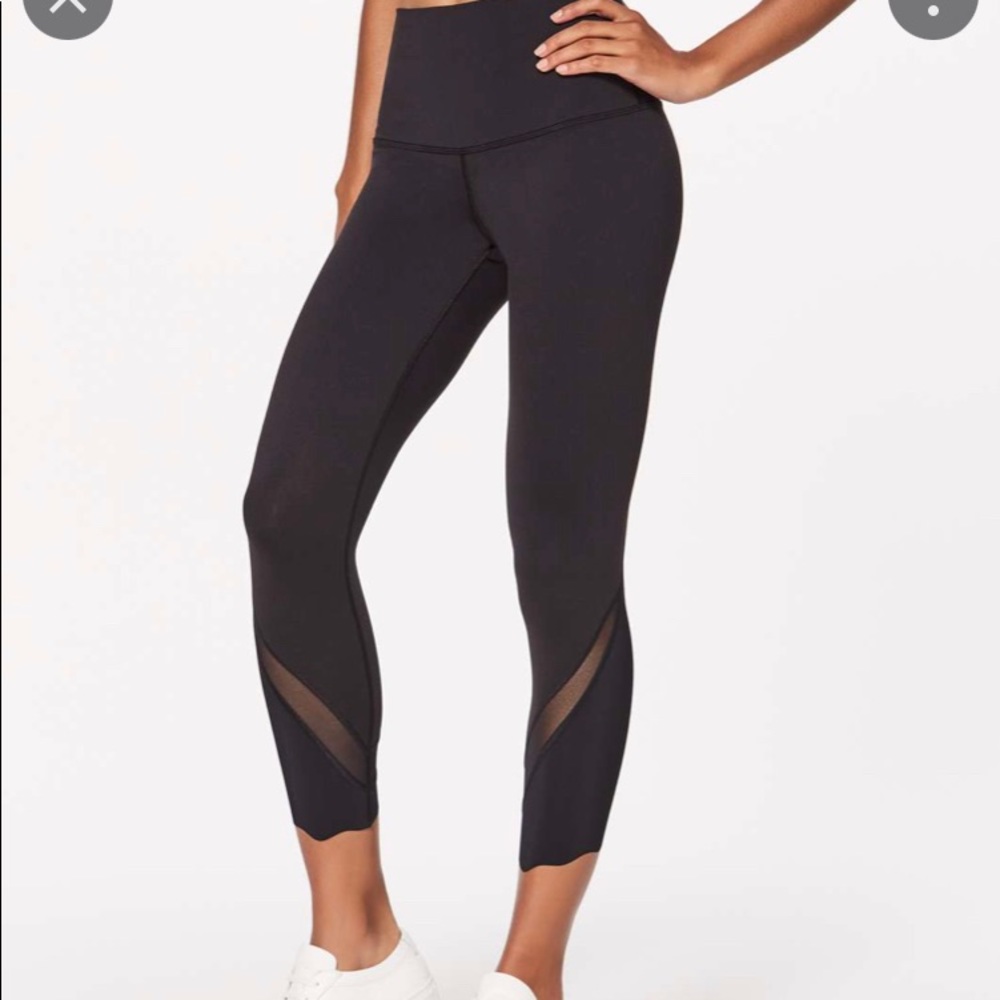 lululemon athletica Black High-Rise Mesh Inset Leggings